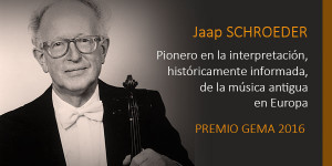 EL VIOLINISTA, DIRECTOR Y MAESTRO JAAP SCHROEDER. PREMIO DE HONOR GEMA 2016